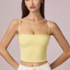 Top camisole Hania din modal cu broderie englezească, în galben lămâie Top camisole Hania din modal cu broderie englezească, în galben lămâie