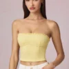 Top camisole Hania din modal cu broderie englezească, în galben lămâie Top camisole Hania din modal cu broderie englezească, în galben lămâie