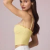 Top camisole Hania din modal cu broderie englezească, în galben lămâie Top camisole Hania din modal cu broderie englezească, în galben lămâie