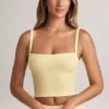 Top camisole Lai din modal cu gât pătrat, în nuanța Lemon Sherbet Top camisole Lai din modal cu gât pătrat, în nuanța Lemon Sherbet