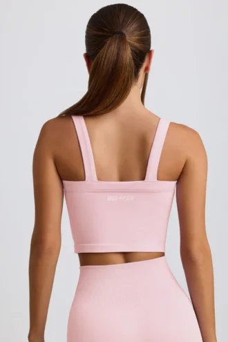 Top camisole lung fără cusături Super Sculpt în roz pudră
