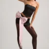 Top corset Audrina cu decupaje și detaliu fundă, negru Top corset Audrina cu decupaje și detaliu fundă, negru