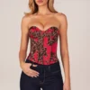 Top corset bandeau cu șireturi, imprimeu leopard roz Top corset bandeau cu șireturi, imprimeu leopard roz
