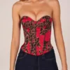 Top corset bandeau cu șireturi, imprimeu leopard roz Top corset bandeau cu șireturi, imprimeu leopard roz