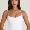Top corset cu bretele și gât halter Elba, alb Top corset cu bretele și gât halter Elba, alb