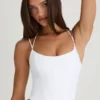 Top corset cu bretele și gât halter Elba, alb Top corset cu bretele și gât halter Elba, alb