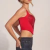 Top corset cu decolteu în formă de inimă și șireturi Allure, în culoarea roșu trandafir Top corset cu decolteu în formă de inimă și șireturi Allure, în culoarea roșu trandafir