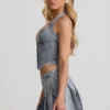 Top corset cu gât în V Lotta, albastru deschis Top corset cu gât în V Lotta, albastru deschis