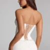 Top corset cu șireturi Araminta în alb Top corset cu șireturi Araminta în alb