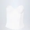 Top corset cu șireturi Araminta în alb Top corset cu șireturi Araminta în alb