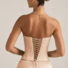 Top corset cu șireturi Araminta în bej auriu Top corset cu șireturi Araminta în bej auriu