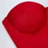 Top corset cu șireturi Araminta în roșu aprins