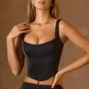 Top corset cu șireturi Hannie în negru Top corset cu șireturi Hannie în negru