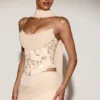 Top corset cu șireturi și ornamente Junelle, cu eșarfă, în culoarea auriu Top corset cu șireturi și ornamente Junelle, cu eșarfă, în culoarea auriu