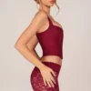 Top corset cu șireturi Jemara în roșu cireș Top corset cu șireturi Jemara în roșu cireș