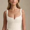 Top corset cu șireturi Nami, culoare ivoriu