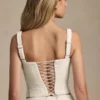 Top corset cu șireturi Nami, culoare ivoriu