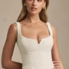 Top corset cu șireturi Nami, culoare ivoriu