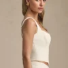 Top corset cu șireturi Nami, culoare ivoriu