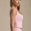 Top corset cu șireturi Nami în roz pal Top corset cu șireturi Nami în roz pal