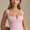 Top corset cu șireturi Nami în roz pal Top corset cu șireturi Nami în roz pal