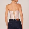 Top corset cu șireturi Zoa Bandeau în culoarea Ivory Top corset cu șireturi Zoa Bandeau în culoarea Ivory