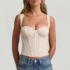 Top corset din dantelă cu sârmă Junia, culoare ivoriu Top corset din dantelă cu sârmă Junia, culoare ivoriu