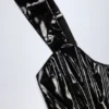 Top corset din vinil cu șireturi Lamiya, negru Top corset din vinil cu șireturi Lamiya, negru