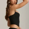 Top corset Pearla cu decupaje și detalii cu fundițe, negru Top corset Pearla cu decupaje și detalii cu fundițe, negru