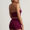 Top crop bandeau Tarni cu detalii metalice, în nuanța Berry Purple Top crop bandeau Tarni cu detalii metalice, în nuanța Berry Purple