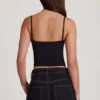 Top cu bretele și sârmă, cu volane, din TENCEL™ Modal, model Mirelle, negru Top cu bretele și sârmă, cu volane, din TENCEL™ Modal, model Mirelle, negru