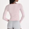 Top cu legătură în față din Modal, culoare Blush Top cu legătură în față din Modal, culoare Blush