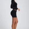 Top cu mâneci lungi și volane Emry Modal, negru