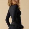 Top cu mâneci lungi Soft Active în negru Top cu mâneci lungi Soft Active în negru