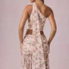 Top cu un umăr și detaliu eșarfă Rae, cu imprimeu floral Primrose