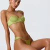 Slipuri de bikini cu bretele late și decorațiuni Sunray, în culoarea verde pară Slipuri de bikini cu bretele late și decorațiuni Sunray, în culoarea verde pară