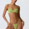 Slipuri de bikini cu bretele late și decorațiuni Sunray, în culoarea verde pară Slipuri de bikini cu bretele late și decorațiuni Sunray, în culoarea verde pară