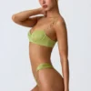 Slipuri de bikini cu bretele late și decorațiuni Sunray, în culoarea verde pară Slipuri de bikini cu bretele late și decorațiuni Sunray, în culoarea verde pară