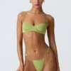 Slipuri de bikini cu bretele late și decorațiuni Sunray, în culoarea verde pară Slipuri de bikini cu bretele late și decorațiuni Sunray, în culoarea verde pară