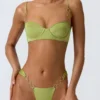 Slipuri de bikini cu bretele late și decorațiuni Sunray, în culoarea verde pară Slipuri de bikini cu bretele late și decorațiuni Sunray, în culoarea verde pară