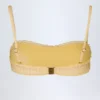 Top de bikini bandeau cu volane Portbou în carouri galbene Top de bikini bandeau cu volane Portbou în carouri galbene