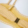 Top de bikini bandeau cu volane Portbou în carouri galbene Top de bikini bandeau cu volane Portbou în carouri galbene