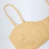 Top de bikini bandeau cu volane Portbou în carouri galbene Top de bikini bandeau cu volane Portbou în carouri galbene