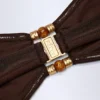 Top de bikini bandeau Manava cu mărgele, în culoarea ciocolată neagră Top de bikini bandeau Manava cu mărgele, în culoarea ciocolată neagră