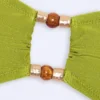 Top de bikini bandeau Manava cu mărgele, în verde măslin Top de bikini bandeau Manava cu mărgele, în verde măslin