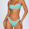 Top de bikini bandeau Pasyon cu imprimeu albastru multicolor Top de bikini bandeau Pasyon cu imprimeu albastru multicolor
