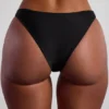Top de bikini bandeau Praslin cu mărgele, negru