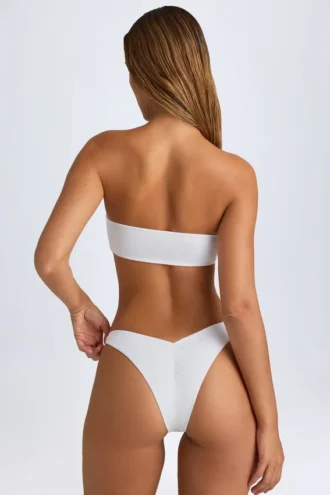 Top de bikini bandeau Rio în alb