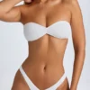 Top de bikini bandeau Rio în alb Top de bikini bandeau Rio în alb