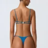 Top de bikini cu decupaje și lanțuri Sanibel, albastru ocean